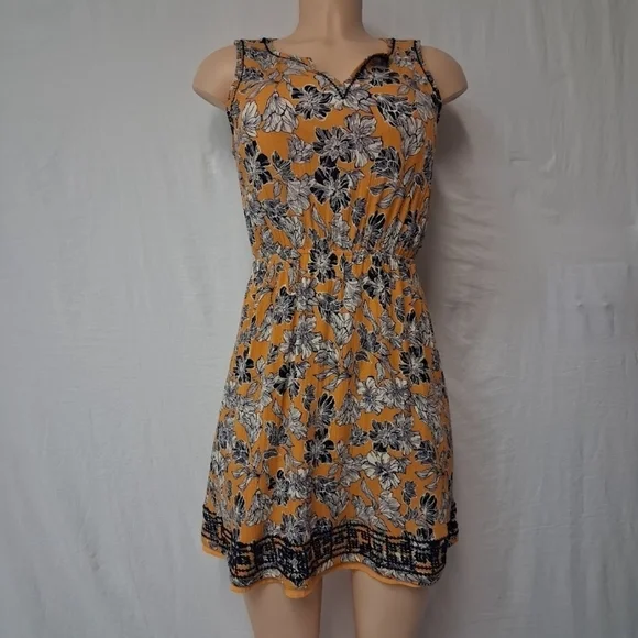 Market & Spruce Yellow Floral Mini Dress Size S - Picture 4 of 17